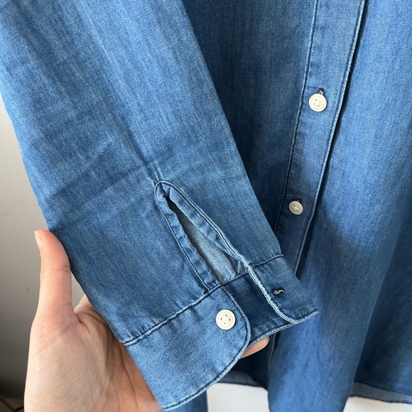 Taylor Stitch Button-down Lightweight Denim Blue Longsleeved Dress Small - Picture 4 of 6